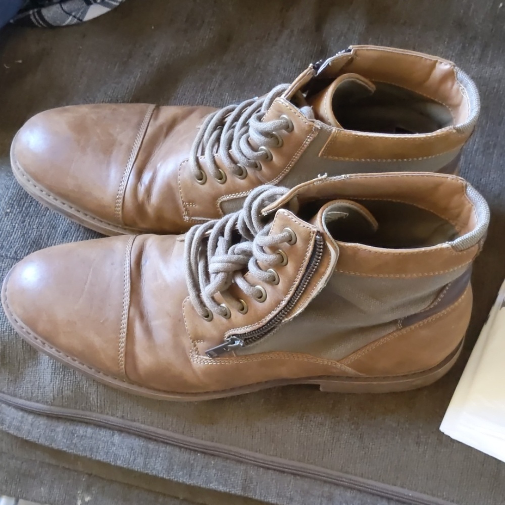 Brown leather dress boots